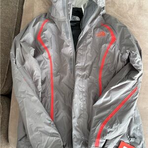 The North Face Women’s Performance Jacket in Gray and Red - Two in One Jacket